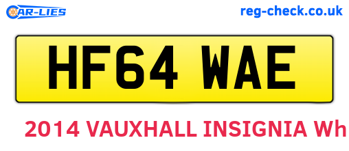 HF64WAE are the vehicle registration plates.