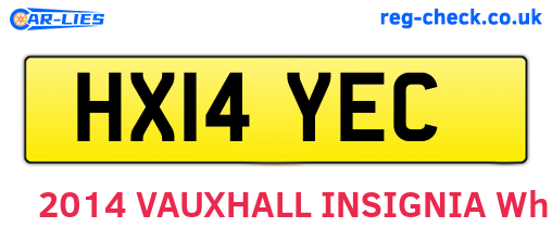 HX14YEC are the vehicle registration plates.