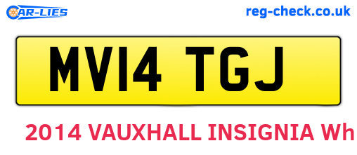 MV14TGJ are the vehicle registration plates.