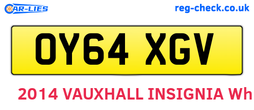 OY64XGV are the vehicle registration plates.