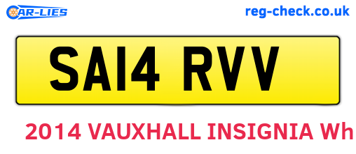 SA14RVV are the vehicle registration plates.