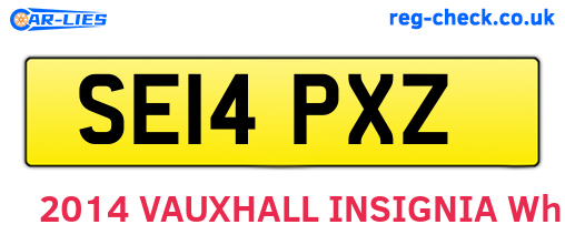 SE14PXZ are the vehicle registration plates.