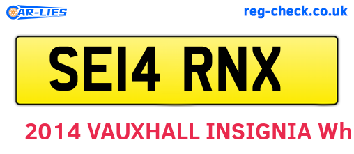 SE14RNX are the vehicle registration plates.