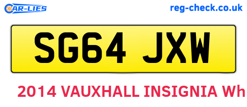 SG64JXW are the vehicle registration plates.