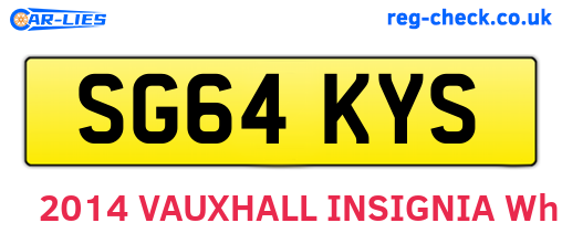 SG64KYS are the vehicle registration plates.