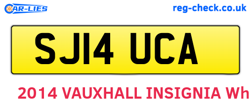 SJ14UCA are the vehicle registration plates.