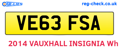 VE63FSA are the vehicle registration plates.