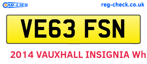VE63FSN are the vehicle registration plates.