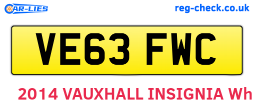 VE63FWC are the vehicle registration plates.