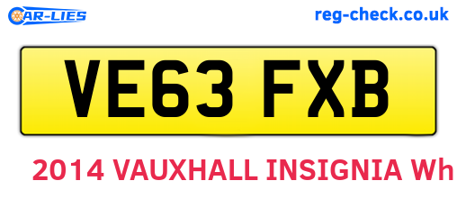 VE63FXB are the vehicle registration plates.