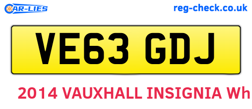 VE63GDJ are the vehicle registration plates.