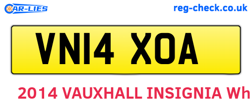 VN14XOA are the vehicle registration plates.