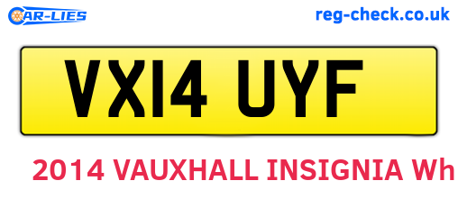 VX14UYF are the vehicle registration plates.
