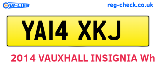YA14XKJ are the vehicle registration plates.