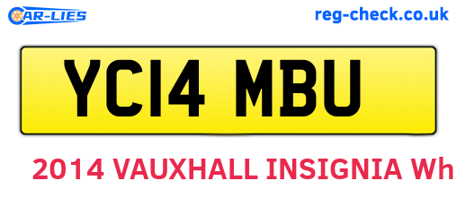 YC14MBU are the vehicle registration plates.