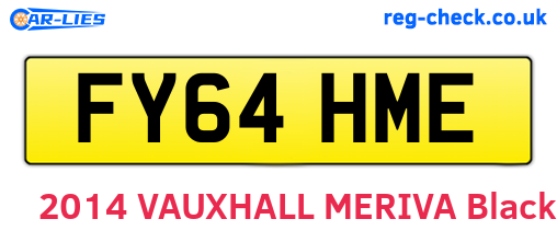 FY64HME are the vehicle registration plates.