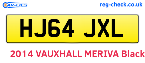 HJ64JXL are the vehicle registration plates.