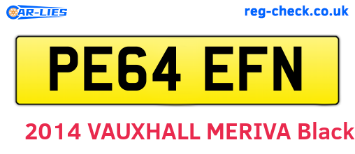 PE64EFN are the vehicle registration plates.