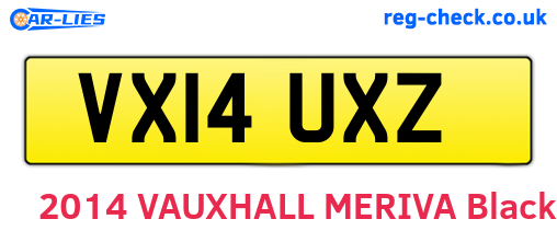 VX14UXZ are the vehicle registration plates.