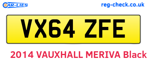 VX64ZFE are the vehicle registration plates.
