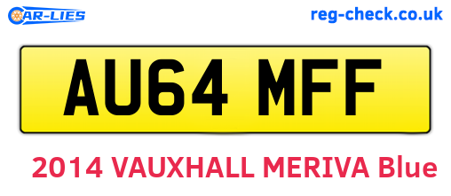 AU64MFF are the vehicle registration plates.