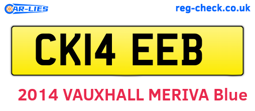 CK14EEB are the vehicle registration plates.