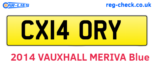 CX14ORY are the vehicle registration plates.