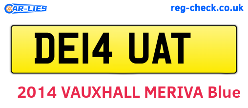 DE14UAT are the vehicle registration plates.
