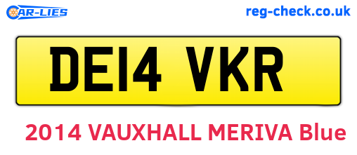 DE14VKR are the vehicle registration plates.