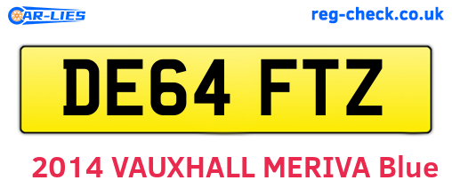DE64FTZ are the vehicle registration plates.