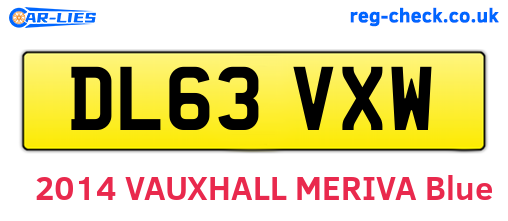DL63VXW are the vehicle registration plates.