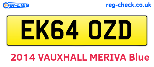 EK64OZD are the vehicle registration plates.