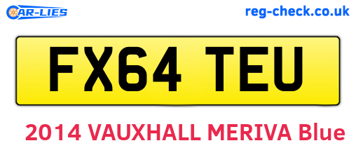 FX64TEU are the vehicle registration plates.