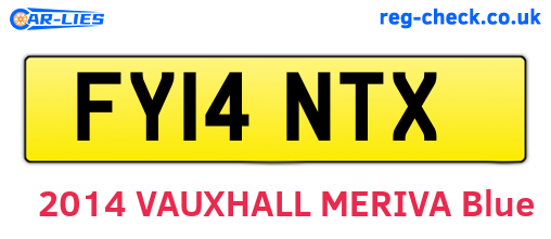 FY14NTX are the vehicle registration plates.