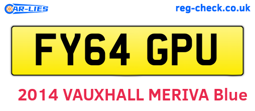 FY64GPU are the vehicle registration plates.