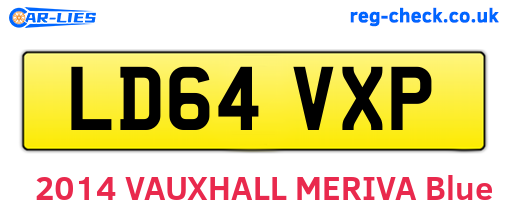 LD64VXP are the vehicle registration plates.