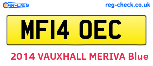 MF14OEC are the vehicle registration plates.