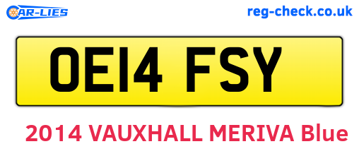 OE14FSY are the vehicle registration plates.