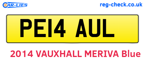 PE14AUL are the vehicle registration plates.