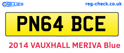 PN64BCE are the vehicle registration plates.