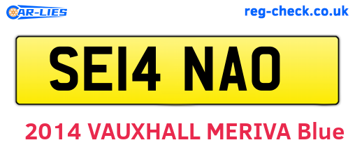 SE14NAO are the vehicle registration plates.