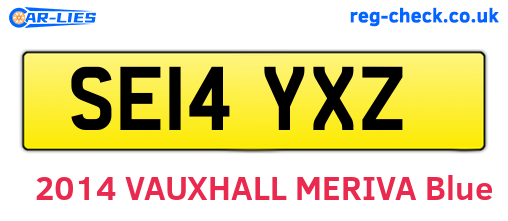 SE14YXZ are the vehicle registration plates.