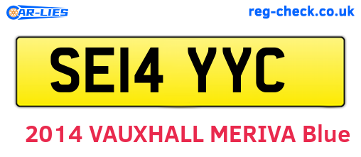 SE14YYC are the vehicle registration plates.
