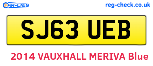 SJ63UEB are the vehicle registration plates.