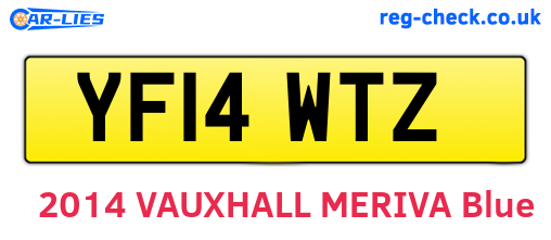 YF14WTZ are the vehicle registration plates.