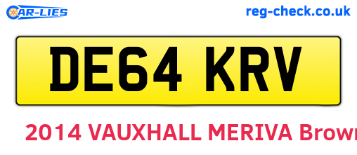 DE64KRV are the vehicle registration plates.