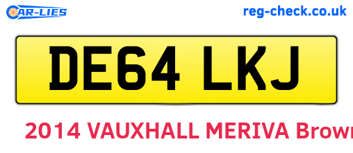 DE64LKJ are the vehicle registration plates.
