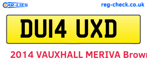 DU14UXD are the vehicle registration plates.