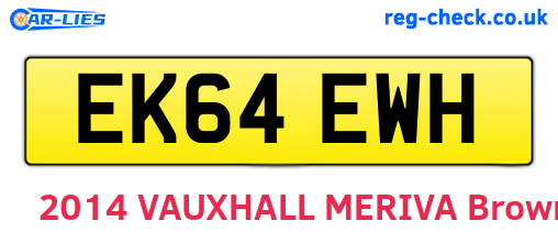EK64EWH are the vehicle registration plates.