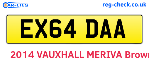 EX64DAA are the vehicle registration plates.